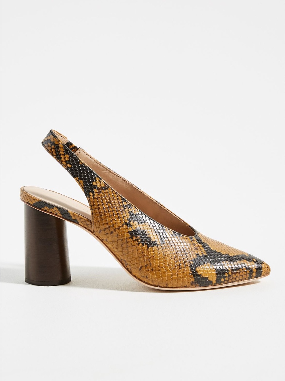 Loeffler Randall Amber Snake-Print Slingback Block Heel